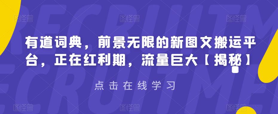 有道词典，前景无限的新图文搬运平台，正在红利期，流量巨大[揭秘]网赚课程-副业赚钱-互联网创业-手机赚钱-挂机躺赚-宅商社副业--精品课程-知识付费-源码分享宅商社副业