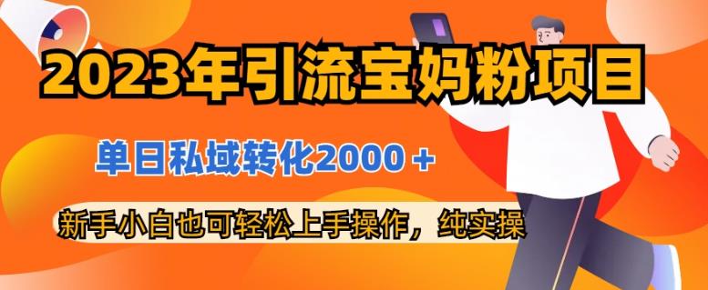 2023年引流宝妈粉项目，单日私域转化2000+，新手小白也可轻松上手操作，纯实操网赚课程-副业赚钱-互联网创业-手机赚钱-挂机躺赚-宅商社副业--精品课程-知识付费-源码分享宅商社副业