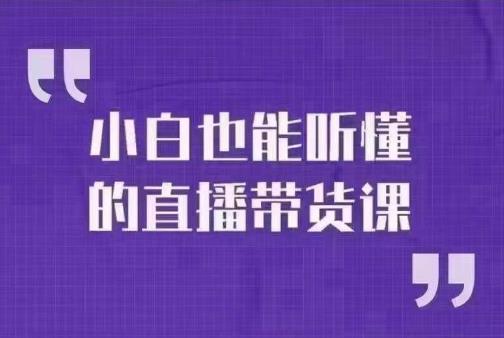 大威本威·小白也能听懂的直播带货课，玩转直播带货，轻松出单网赚课程-副业赚钱-互联网创业-手机赚钱-挂机躺赚-宅商社副业--精品课程-知识付费-源码分享宅商社副业