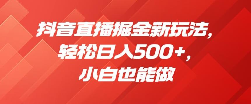 抖音直播掘金新玩法，轻松日入500+，小白也能做[揭秘]网赚课程-副业赚钱-互联网创业-手机赚钱-挂机躺赚-宅商社副业--精品课程-知识付费-源码分享宅商社副业